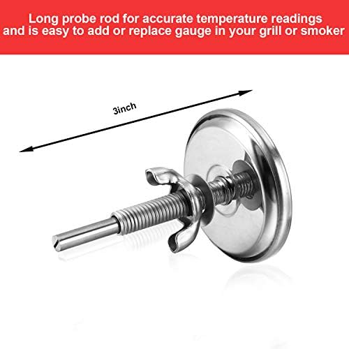 Frienda 3 Packs Charcoal Grill Temperature Gauge Thermometer Gauge Wood Barbecue Charcoal Grill Thermometer Heat Indicator for Lamb Beef Meat Cooking, 2-3/8 Inch Dial and 2-7/8 Inch Stem - Image 4