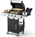 Upgraded 3 Burner 36000 BTU Propane Gas Grill with Side Burner by UPHYB