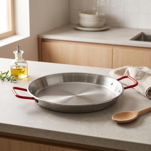 Magefesa 12" Carbon Steel Paella Pan – 30 cm - 4 Servings, Durable & Lightweight with Dimpled Surface, Ideal for Outdoor Cooking & Traditional Valencian Paella - Image 2