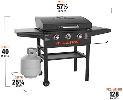 28 Inch Blackstone Griddle 2080 Original 3-Burner XL Griddle with Hood and Side Shelves Outdoor Flat Top Grill - Image 2