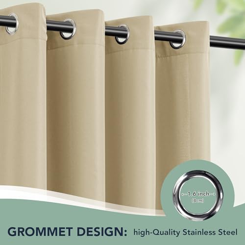 Outdoor Curtains for Patio Waterproof, 8 Drape Panels, Sun Shades - Image 6