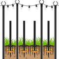 AHRLHR 4 Pack String Light Poles,Poles for Outdoor String lights10 Ft Metal Poles with Fork for Outdoor String Lights,Outdoor Light Poles with Fork,Patio,Deck,Backyard by Unknown