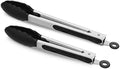 2 Pack Silicone Kitchen Tongs, 9 & 12 Inch, Stainless Steel, Black by ALLWIN-HOUSEWARE