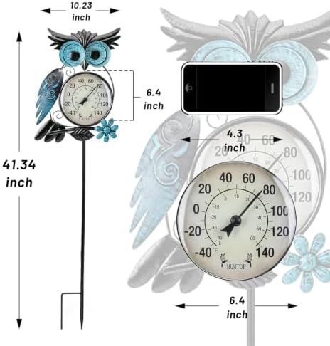MUMTOP Outdoor Thermometer, Owl Outside Decor for Patio, Yard and Garden - Image 3