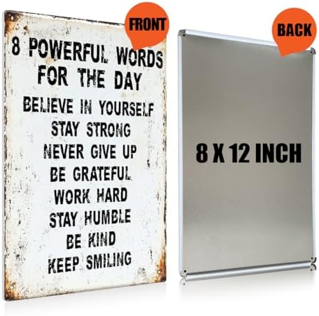 BEASTZHENG Inspirational Wall Art Metal Tin Sign Inspiring Positive Quotes Room Decor for Living Room Bedroom Classroom Gym, Motivational Wall Decor for Teen 8 x 12 Inches - Image 2