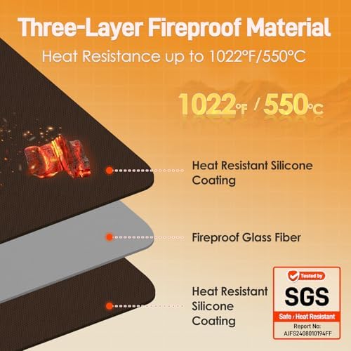 Heat Resistant Mats for Countertop fits Tabletop Grill, 31x24x0.04in, Brown - Image 2
