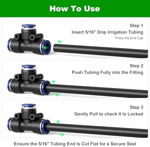 5/16 Inch Drip Irrigation Tee Connectors, Barbed T Fittings for 5/16" Tubing, Quick-Install Leak-Resistant Splitters for Garden & Drip Irrigation Systems, 15 Pack - Image 2