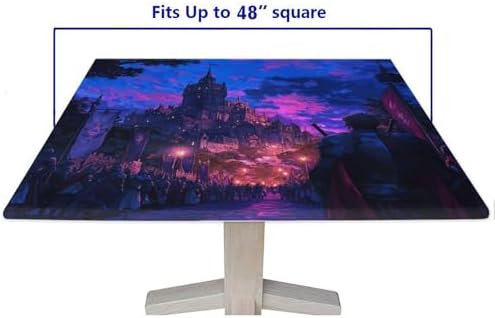 Outdoor Table Cloth Fitted, Medieval Fantasy Pattern Printed on Polyester Square Outdoor Table Cover, Great for Picnics BBQs Daily Meals, Fit for 48" x 48" Square Tables - Image 5