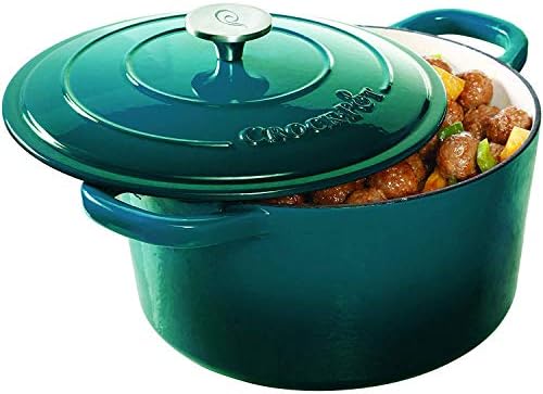 Crock-Pot Artisan 3-Quart Round Enameled Cast Iron Dutch Oven – Gradient Teal, Durable Heavy-Duty Cookware for Slow Cooking, Roasting, Baking with Lid - Image 6