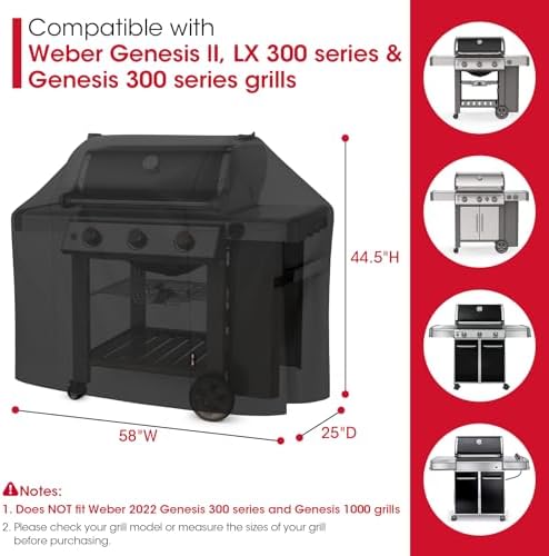 Unicook Grill Cover 58 Inch, Heavy Duty Waterproof UV Resistant BBQ Cover - Image 2