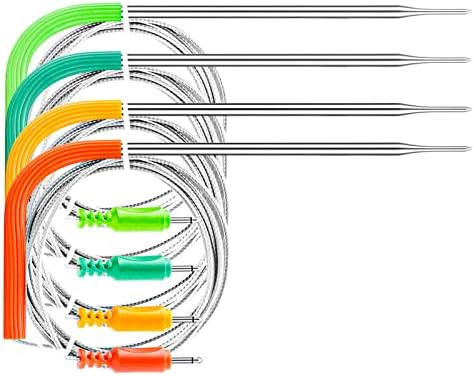 INKBIRD Grill Thermometer Replacement Colored Probes 4-Pack Set for INKBIRD Thermometer, 47 Inches Stainless Probes Only Compatible with IBBQ-4BW, IBT-24S and IBT-26S by Inkbird