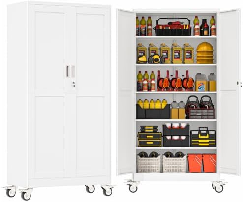 GAIOUS 79” Tall Metal Garage Storage Cabinet with Lock, Steel Tool Cabinet by GAIOUS