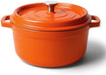 6.5 Quart Dutch Oven Pot with Lid, Non Stick Enameled Cast Iron Dutch Oven for Bread Baking, Heavy-Duty, Oven Safe Ceramic Cookware Up to 500°F for Baking, Braising, Stews, Roasting, Orange by Fijinhom
