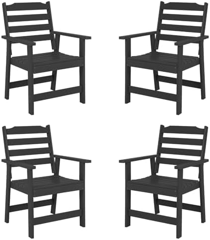 FUNBERRY Outdoor Dining Chairs Set of 4, HDPE Patio Chairs for Outside by FUNBERRY