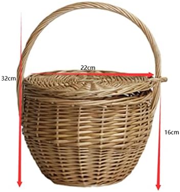 Basket Park Picnic Wicker Shopping Basket Picnic Leisure Simple Rattan Furniture Snack Storage Camping Outdoor Decor - Image 2