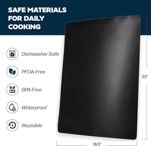Cooks Innovations Non-Stick Oven Protector Mat - Heavy Duty Nonstick Oven Rack Liners to Protect Convection, Electric, Gas, & Microwave Ovens - BPA & PFOA Free Heat Resistant Baking Mat - Image 2
