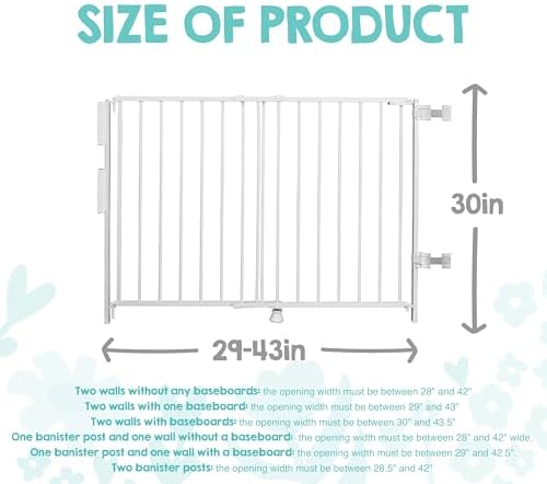 Regalo Safety 29"-43" Extra Wide Baby Gate for Top of Stairs & Doorways - Image 2