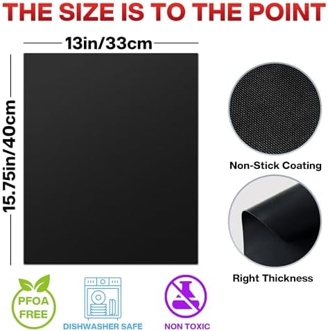 Grill Mats for Outdoor Grill (5 Pack) Non-Stick Reusable Sheets - Image 7