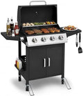 HUGROVE 4-Burner Propane Gas Grill for Outdoor Cooking 40000 BTU Black by HUGROVE