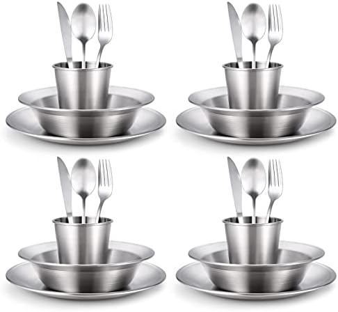 Odoland Stainless Steel Camping Mess Kit for Outdoor Family & Person - Image 2