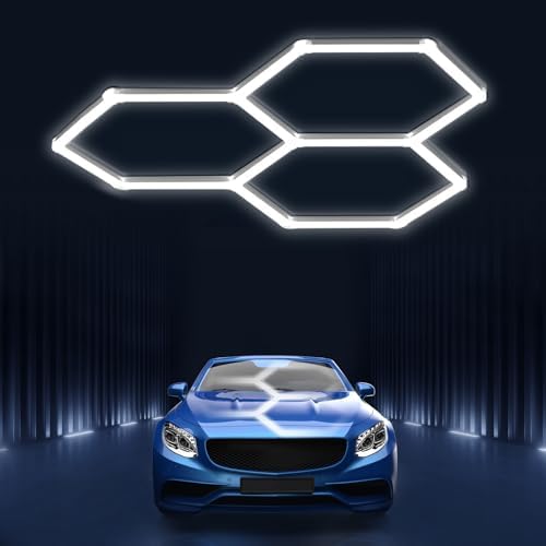 Hexagon led Lights: DIY Ceiling LED Gym Light Hexagon Garage Lights 16660LM by BrightEnoughtoAttractCustomersAttention