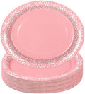 Whaline 50 Pcs Cielito Lindo Paper Plates 12 x 10 Inch Pink Mexico Fiesta Party Oval Disposable Dinner Plates for Mexican Themed Baby Shower Wedding Party Decor Supplies by Whaline