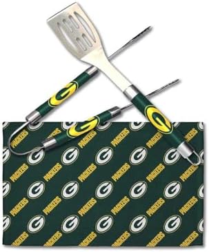 Northwest NFL Green Bay Packers 3-Piece BBQ Utensil Tool Set, One Size, Team Colors by Northwest