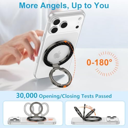 MagSafe Phone Ring Holder, 360° Rotation Magnetic Phone Grip Kickstand - Image 2