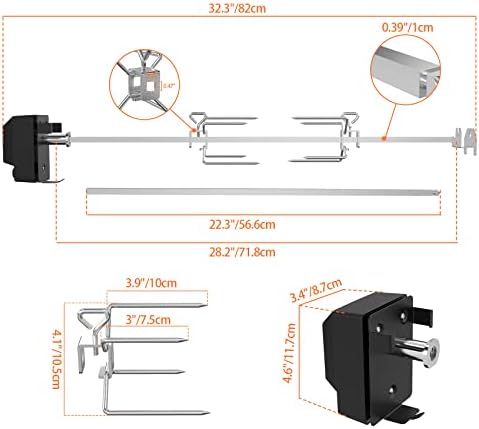 onlyfire Stainless Steel Rotisserie Kit BBQ Grilling Accessories - Image 3