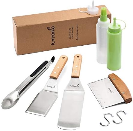 Metal Spatula Set Stainless Steel and Scraper - Professional Chef Griddle Spatulas Set of 6 - Heavy Duty Accessories Great for Cast Iron BBQ Flat Top Grill Skillet Pan - Image 7