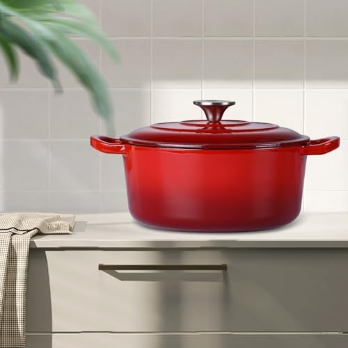 Leonyo 6-Quart Enameled Cast Iron Dutch Oven Pot with Lid, - Image 7