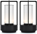 Rechargeable Cordless Small Metal Table Lamp, Stepless Dimming, 3-Color by HAPYGILightings