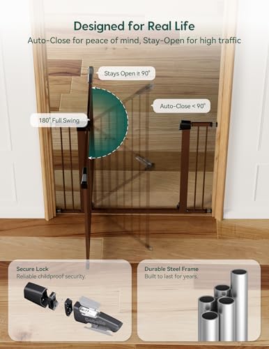 Babelio 29-48 in Baby Gate for Stairs No Drilling, PressGuard Dog Gate - Image 5