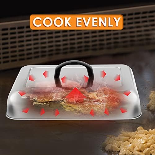 Leonyo 13x9IN Large Stainless Steel Griddle Basting Cover Dome, 2 Pack - Image 3