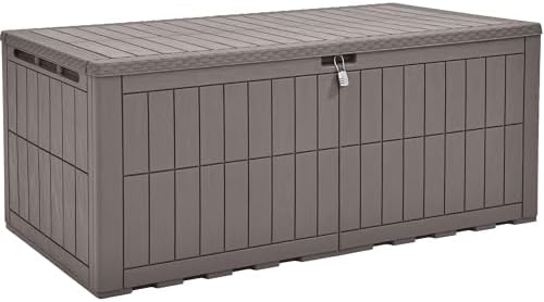 YITAHOME 200 Gallon Large Outdoor Storage Box XL Resin Deck Box with Lock by YITAHOME