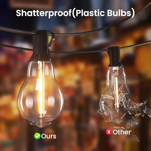 Outdoor String Lights 100FT Patio Lights Waterproof for Backyard Porch Deck - Image 3