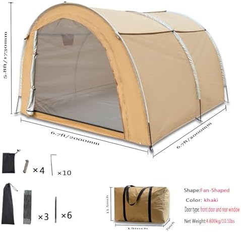 Hwayslon Bike Storage Shed Tent,420D Oxford Fabric,PU6000 Waterproof, for Patio Furniture, Lawn Mower,Bike,Motorcycle Storage,Garden Tools,Toys and More - Image 3