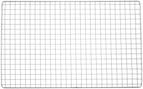 HARFINGTON Square BBQ Grill Net 17.3"x11.6" Stainless Steel Cross Wire Barbecue Mesh Mat for Baking Smoking Charcoal Grilling Roasting by HARFINGTON