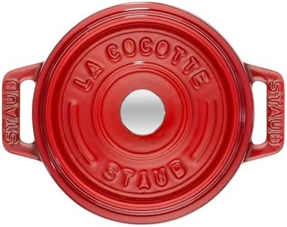 Staub Cast Iron 0.25-qt Mini Round Cocotte - Cherry, Made in France - Image 6
