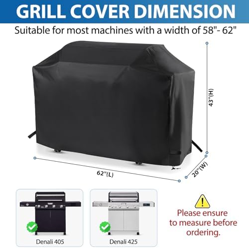 62 Inch Gas Grill Cover for Monument Denali 405&425 Grill, Waterproof 600D - Image 2