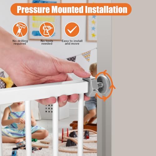 keny 29"-47.3" Extra Wide Baby Gate for Stairs, Auto Close Safety Dog Gate - Image 3