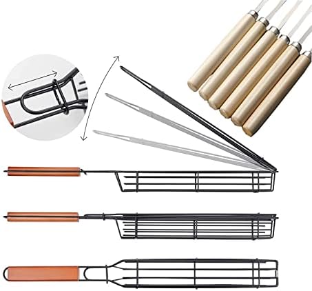 Kabob Grilling Set 6 Grill Baskets & 6 Skewers for BBQ - Image 4