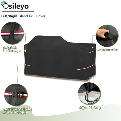 78 Inch Island Grill Cover - 600D Heavy Duty Waterproof All Weather Protection Extra Large Grill Covers,Island with Left/Right Grill Head,Grill Cover for Outdoor Grill,BBQ Cover - Image 4