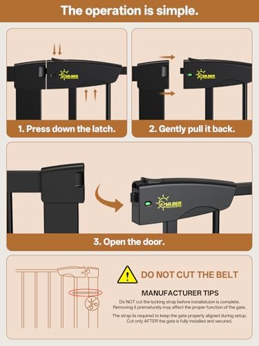Baby Gate for Indoor Stairs & Doorways: Wide Expandable 27.9-42.1" Metal Safety Gate - Toddler Pets 30" Tall Dog Gate with Easy Install Pressure Mount Dual Lock & 2-Way Swing, Black. - Image 4
