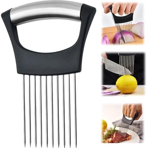 2025 Upgraded Onion Slice, New Stainless Steel Onion Chopper for Slicing, Chopper Slice Assistant Tool, Cutter for Slicing of Meat, Onion, Potato, Tomato Kitchen Gadgets (1) by NQAFH