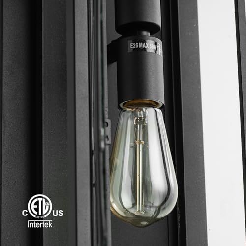 mirrea 24" Modern Outdoor Porch Wall Light, Matte Black, 2 Pack - Image 4