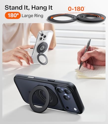 TORRAS 2025 Flagship 360 Magnetic Phone Grip Ring Holder Kickstand, Black - Image 4