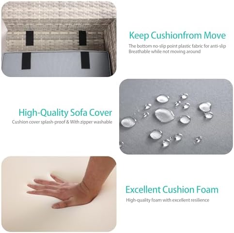 Outdoor Patio Furniture Set PE Wicker Rattan Outdoor Sectional Sofa - Image 2