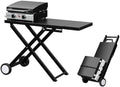 Bonnlo Foldable Flat Top Grill with 2 Burner & Lid, Powerful 20,000 BTU Propane Gas Grills with Ignition, Enamel Griddle, Side Shelf & Portable Cart with Wheels for Outdoor Camping Hibachi Grill Use by Bonnlo