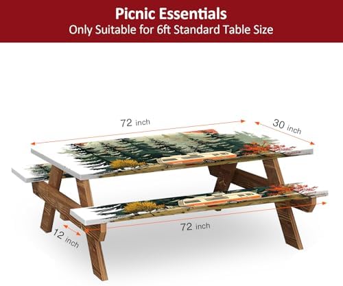 6ft 72in Picnic Table and Bench Cover, 3 Pack, RV Serenity - Image 2